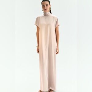 NWT H&M Limited Edition Scarf-Detail Maxi Dress Sizes XXL (Powder Pink)